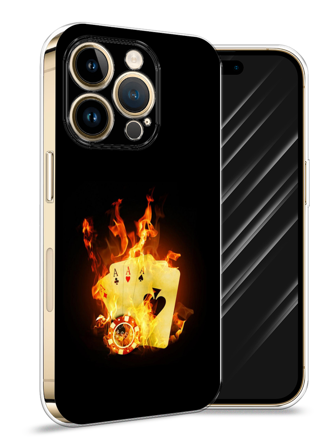

Силиконовый чехол Awog "Горящие карты" для Apple iPhone 14 Pro Max, Черный, 15050-9
