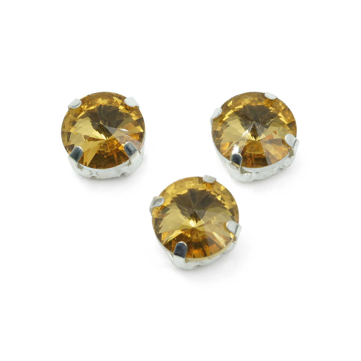 

РЦ005НН8 Хрустальные стразы в цапах круглой формы, желтый 8 мм, 10 шт. Astra&Craft