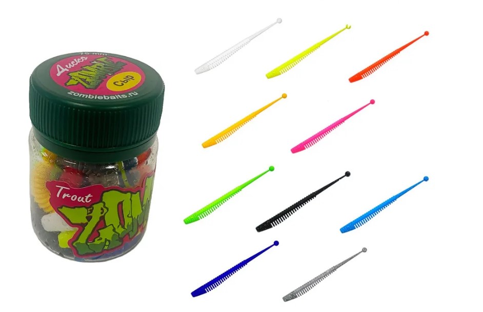 Силиконовая приманка для рыбалки, Disco (Диско) 75 мм, 10шт, Запах сыр, Микс №32