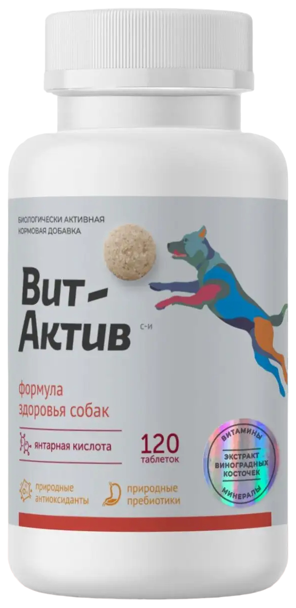 Набор Вит-Актив С-И Формула здоровья собак 120 таб, Шампунь Айда Гулять! для собак 50 мл