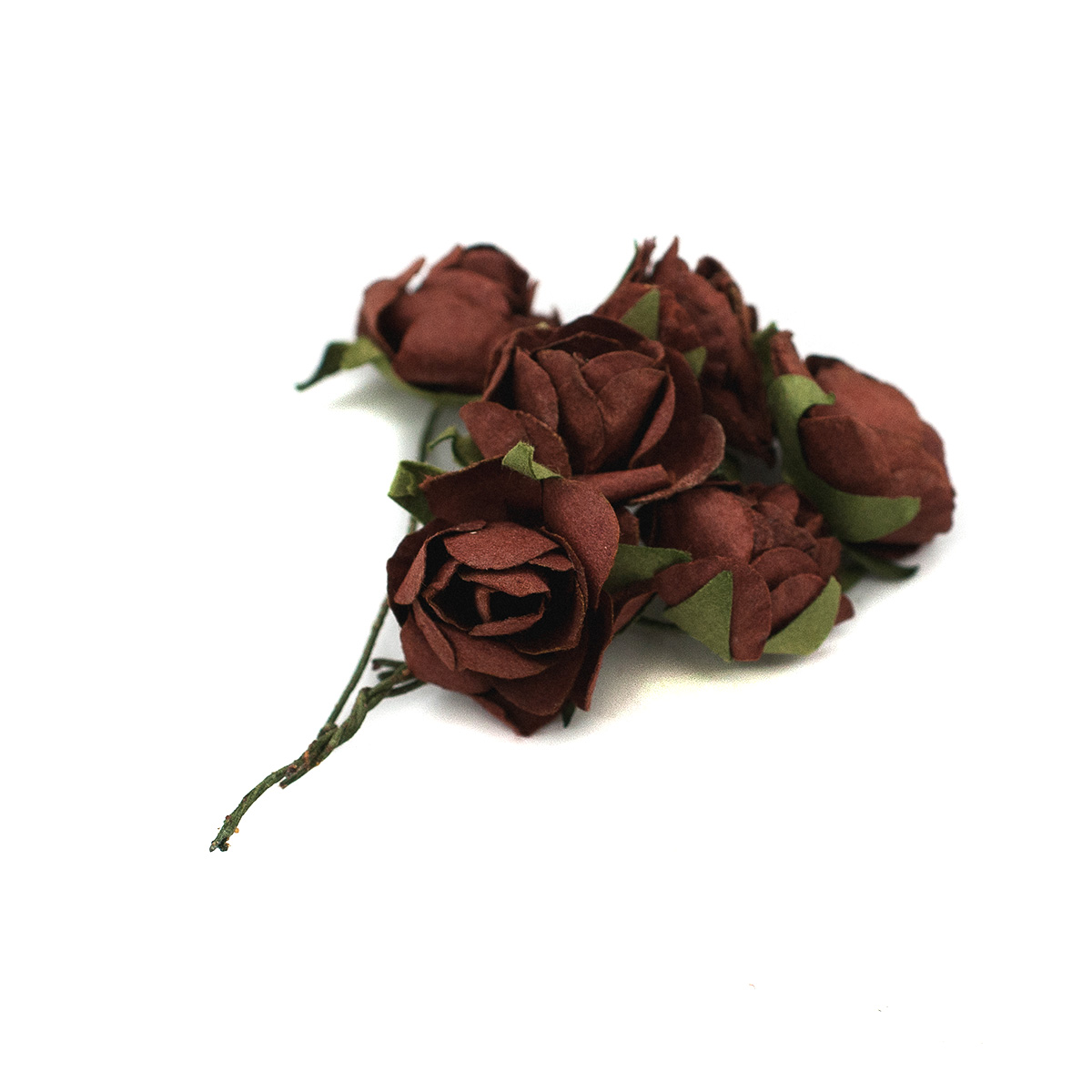 Розы из бумаги, 8 шт., SCB (280510 темно-коричневые)