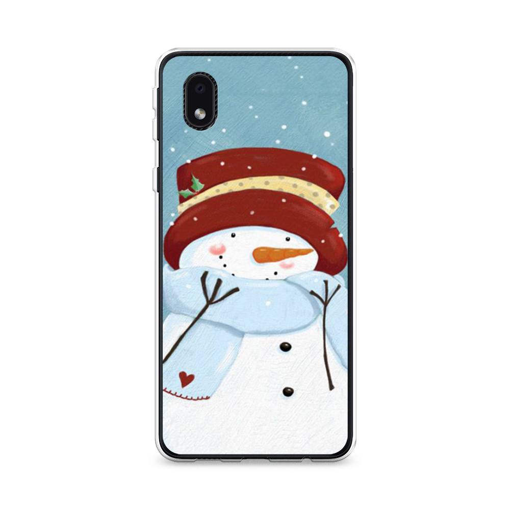 

Чехол на Samsung Galaxy A01 Core "Застенчивый снеговик", Голубой;белый;красный, 2101250-5