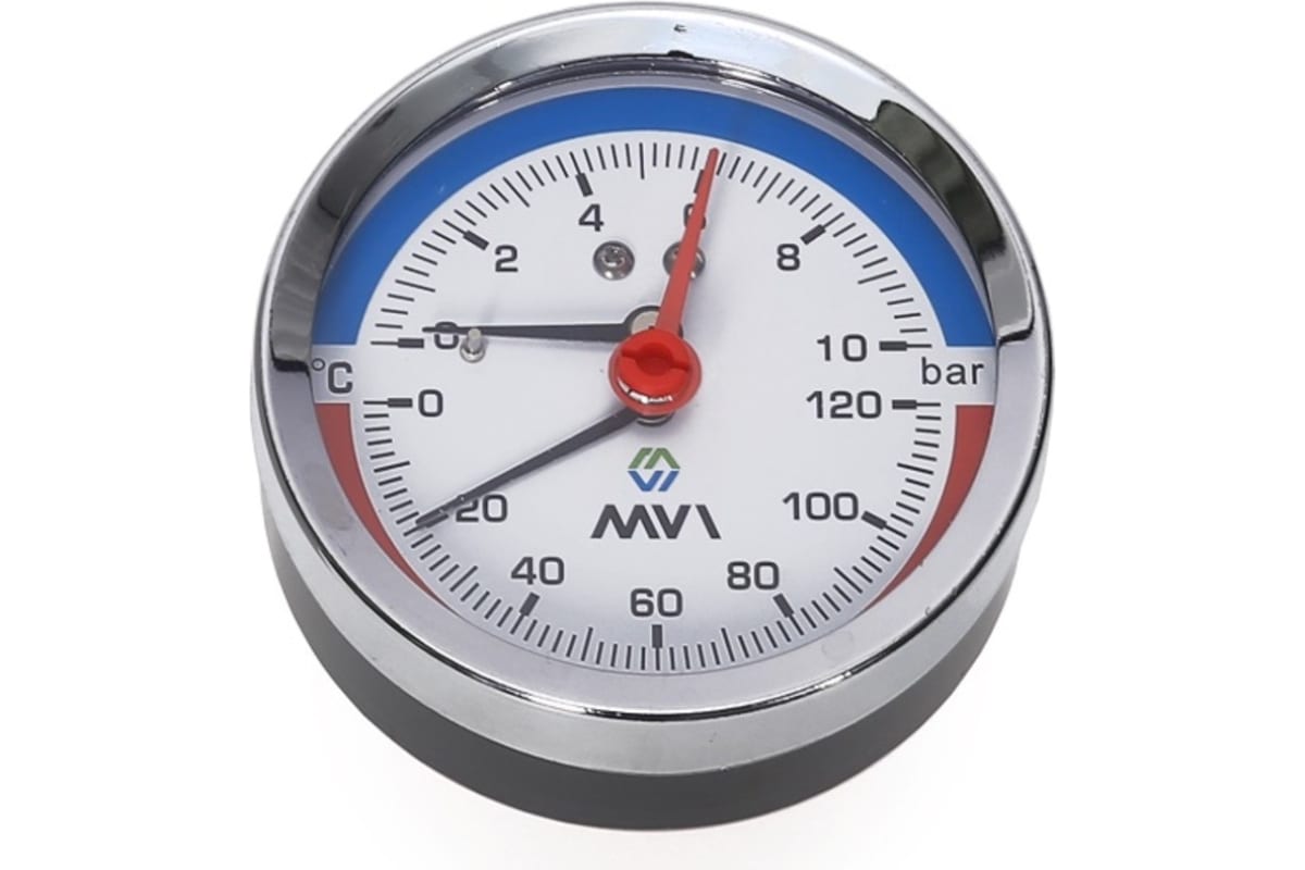 Аксиальный термоманометр MVI до 6 бар, 0C-120C, D80 мм, подключение G1/2 ATM.80.12006.04