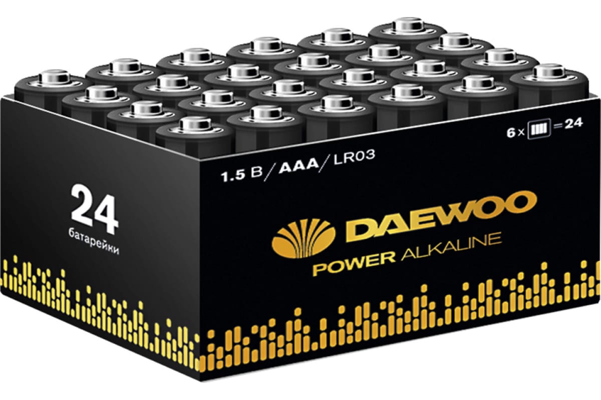 Алкалиновая батарейка DAEWOO LR03 Power Alkaline Pack-24 5042117