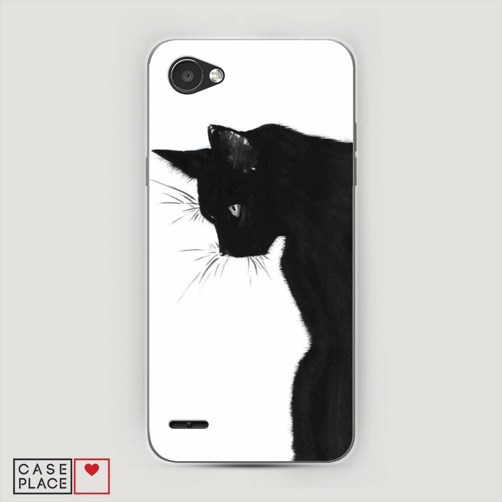 

Чехол Awog на LG Q6 "Black cat", Черный;белый, 83150-1