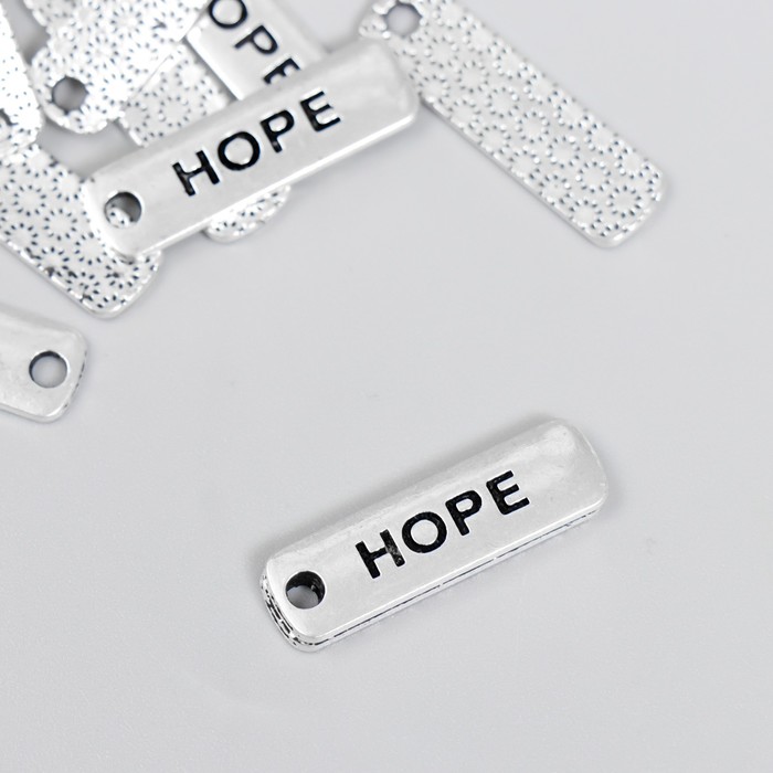 

Декор для творчества металл "Надпись - hope" серебро 2х0,5 см
