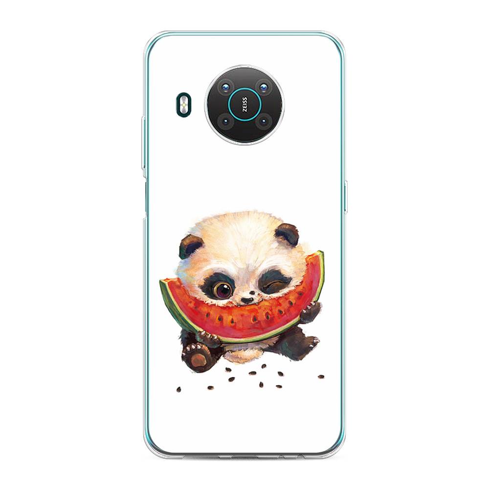 

Чехол Awog на Nokia X10 / Нокиа X10 "Малыш панды с арбузом", Белый;красный, 124750-1
