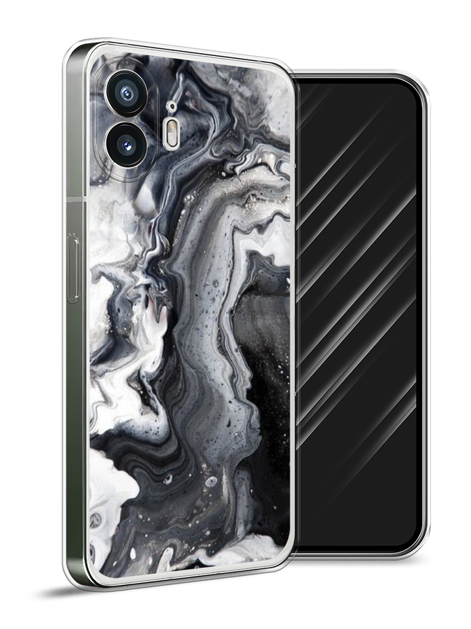 

Чехол Awog на Nothing Phone (2) "Бело-черные сложные полосы", Серый;серебристый;белый, 3300250-1