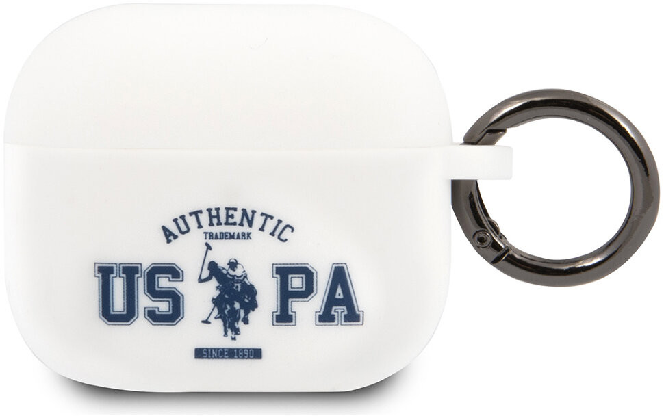 фото Чехол cg mobile u.s. polo assn. silicone with ring для airpods 3, белый