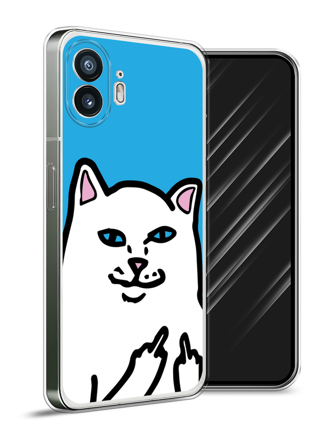 

Чехол Awog на Nothing Phone (2) "Кот жесть", Белый;голубой;черный, 3300250-1