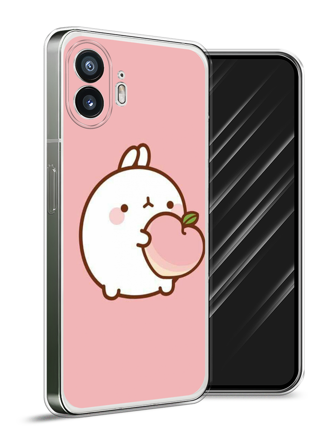 

Чехол Awog на Nothing Phone (2) "Кролик с персиком", Розовый;бежевый, 3300250-1