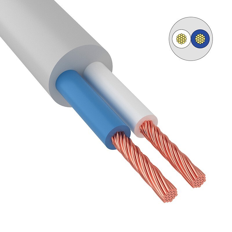 

Кабель силовой медный ГОСТ (белый) ПВСнг(А)-LS 2х2,5 (4м), PVS_