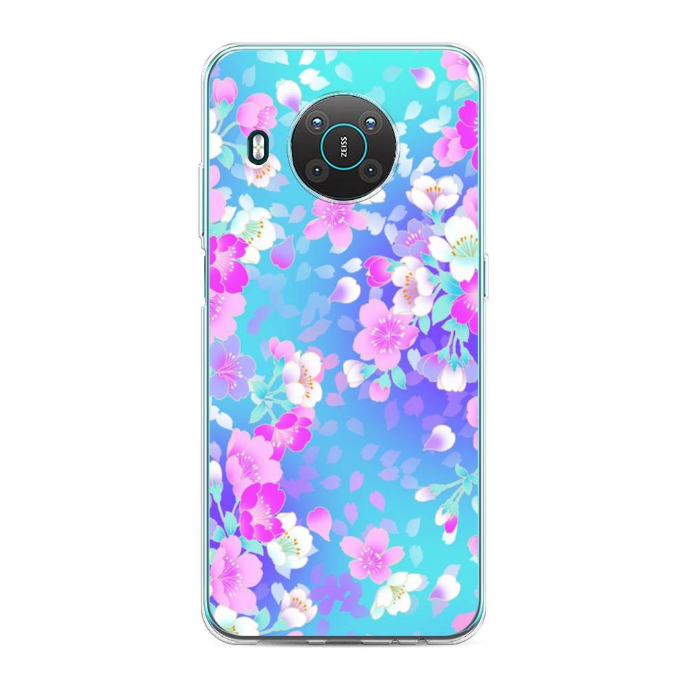 

Чехол Awog на Nokia X10 / Нокиа X10 "Яблоневые цветы", Голубой;розовый;белый, 124750-8