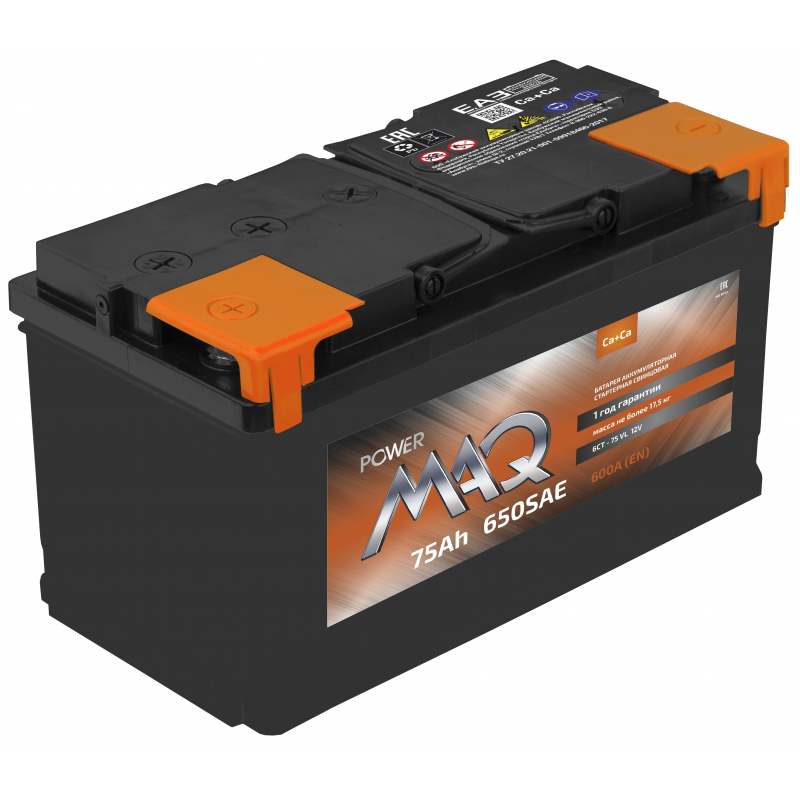 

MAQ 075033К01PM_2022 Аккумулятор 75 а/ч "power MAQ" 650A (прямая полярность) (276*175*190)