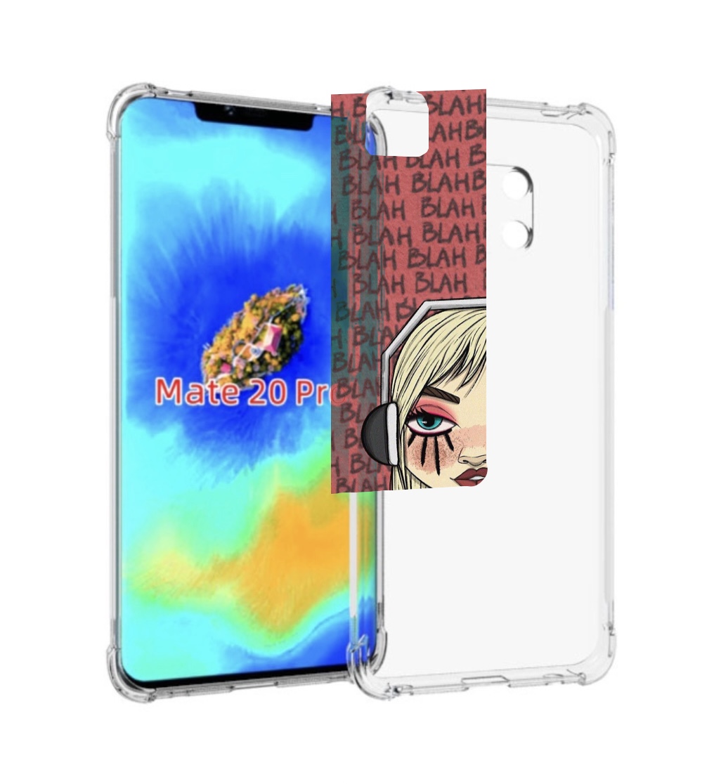 Чехол MyPads дерзкая-девушка-в-наушниках женский для Huawei Mate 20 Pro/Mate 20 RS 6.39