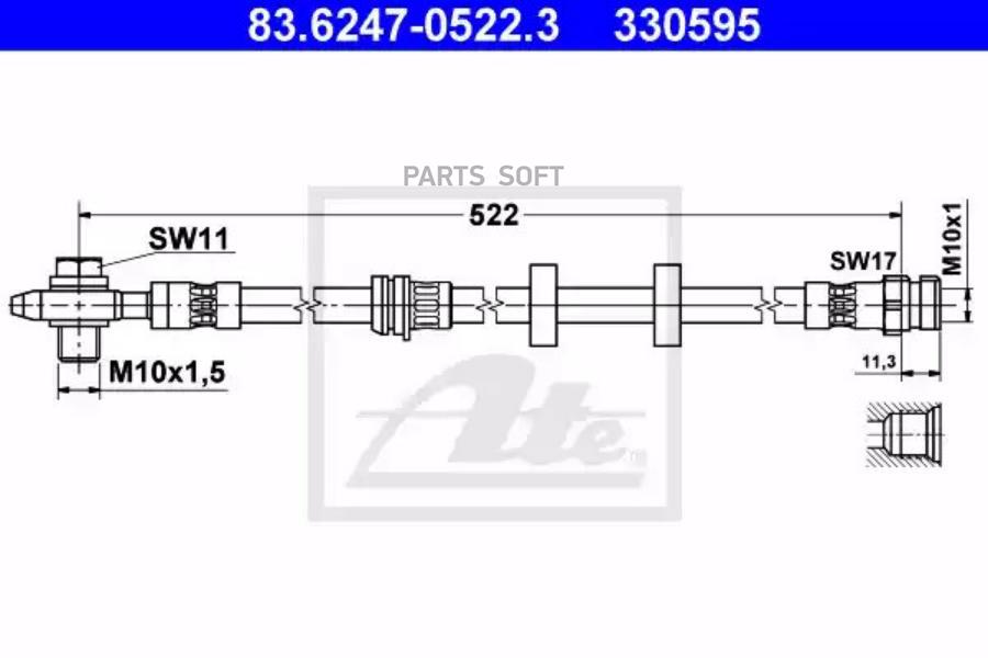 Шланг тормозной ATE 83624705223 3781₽