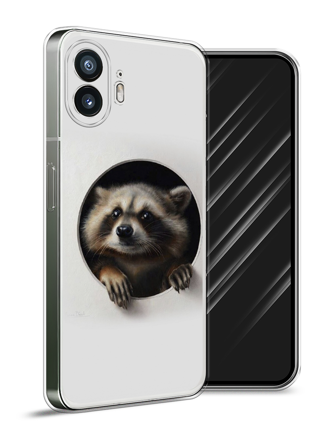 

Чехол Awog на Nothing Phone (2) "Любопытный енот", Коричневый;черный;белый, 3300250-1