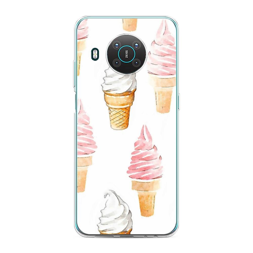 

Чехол Awog на Nokia X10 / Нокиа X10 "Нарисованное мороженое", Белый;розовый, 124750-10