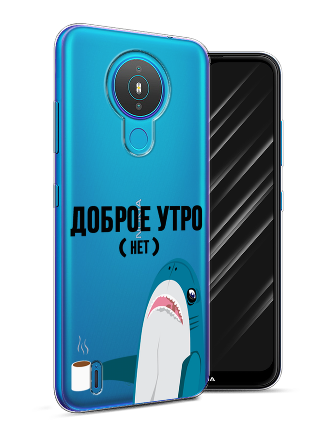 

Чехол Awog на Nokia 1.4 / Нокиа 1.4 "Доброе утро", Синий;белый;черный, 124550-2