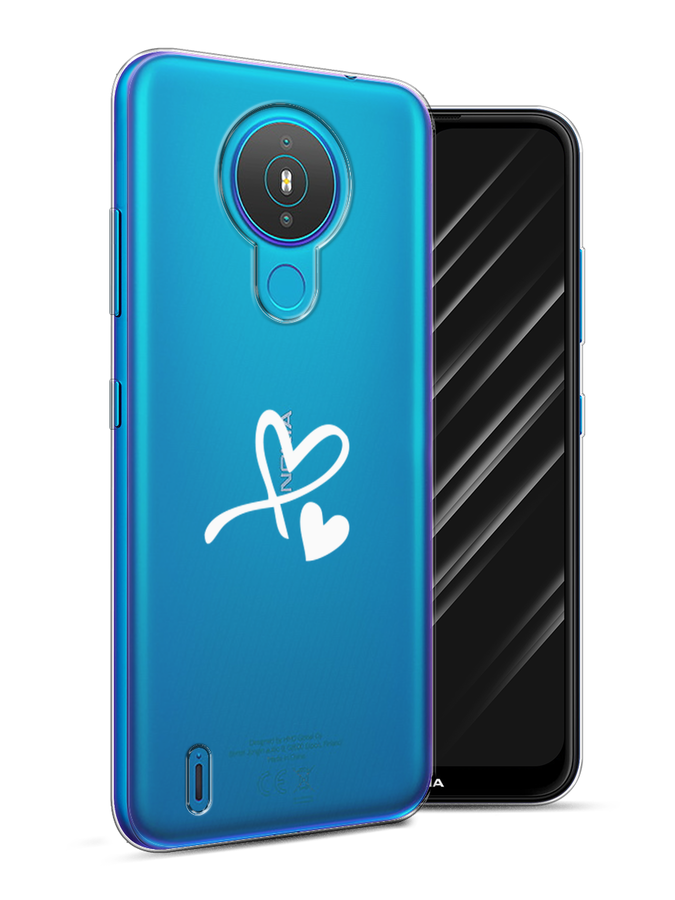 

Чехол Awog на Nokia 1.4 / Нокиа 1.4 "Сердечко минимализм", Белый, 124550-6