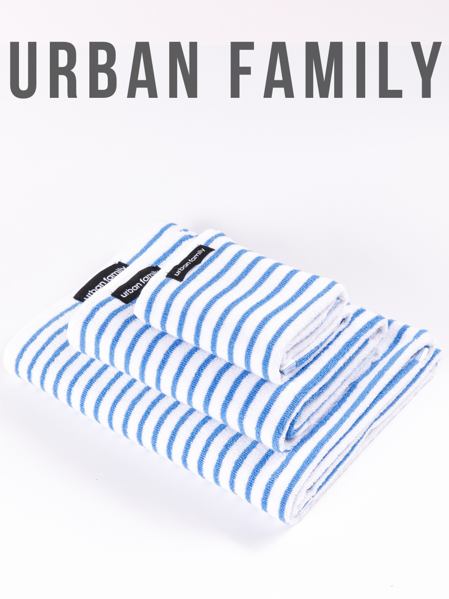 

Набор полотенец Urban Family махровых белыйголубой, Белый - голубой