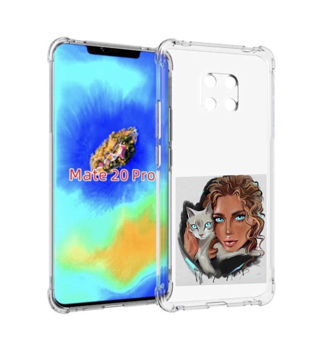 

Чехол MyPads девушка-с-котом-голубые-глаза женский для Huawei Mate 20 Pro/Mate 20 RS 6.39, Прозрачный, Tocco