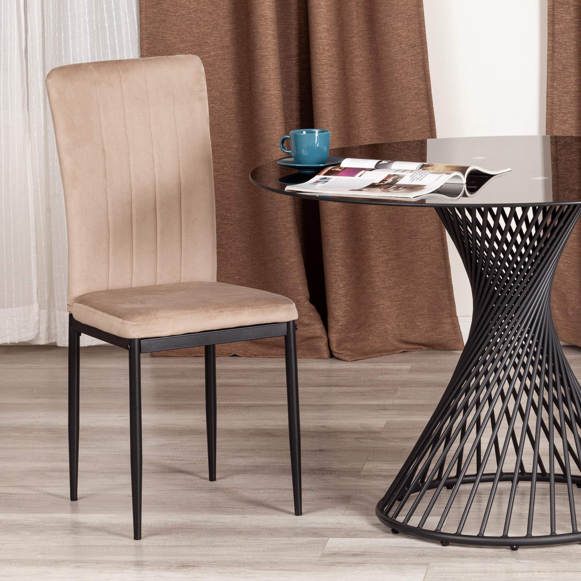 

Стул для кухни обеденный TetChair VERTER, вельвет, бежевый, VERTER