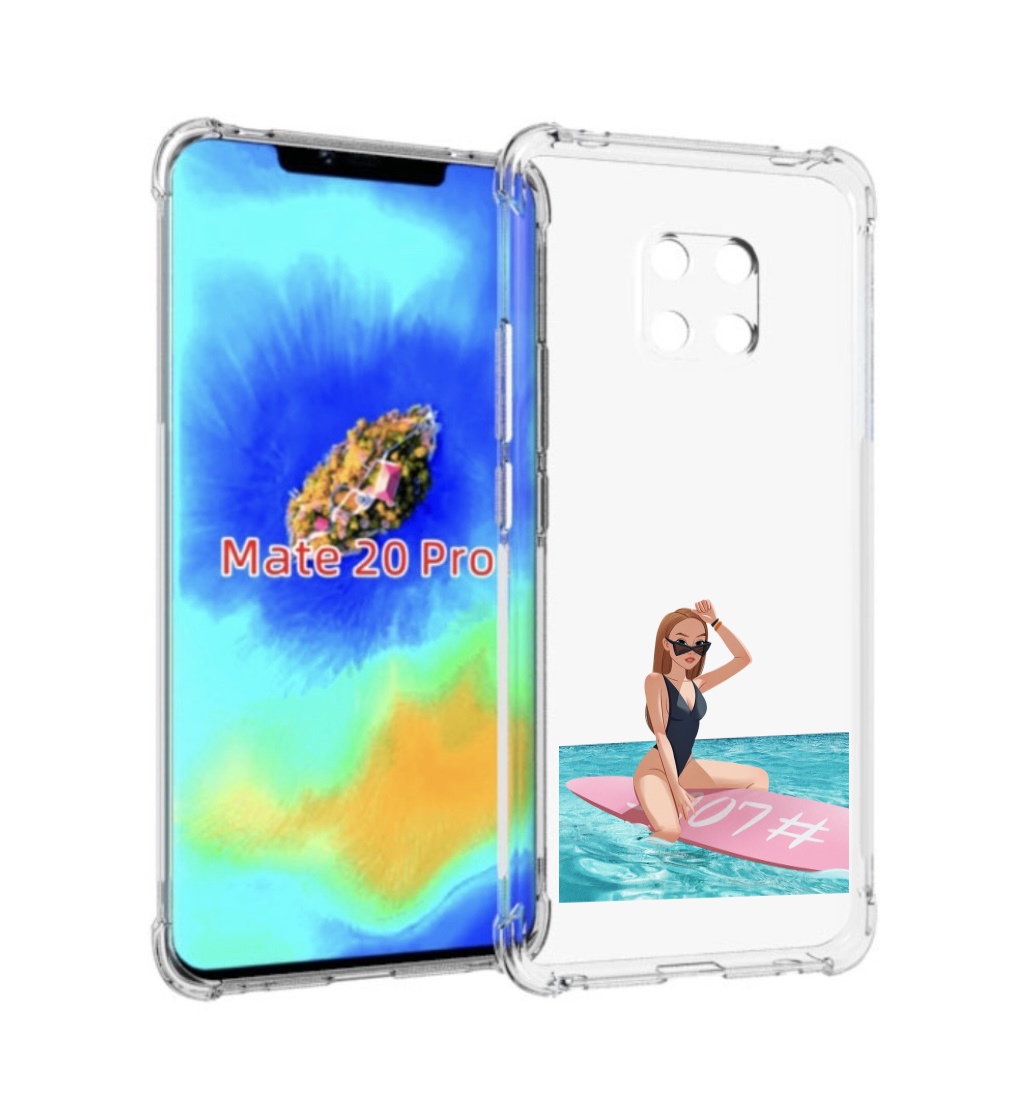 

Чехол MyPads девушка-на-серфе женский для Huawei Mate 20 Pro/Mate 20 RS 6.39, Прозрачный, Tocco