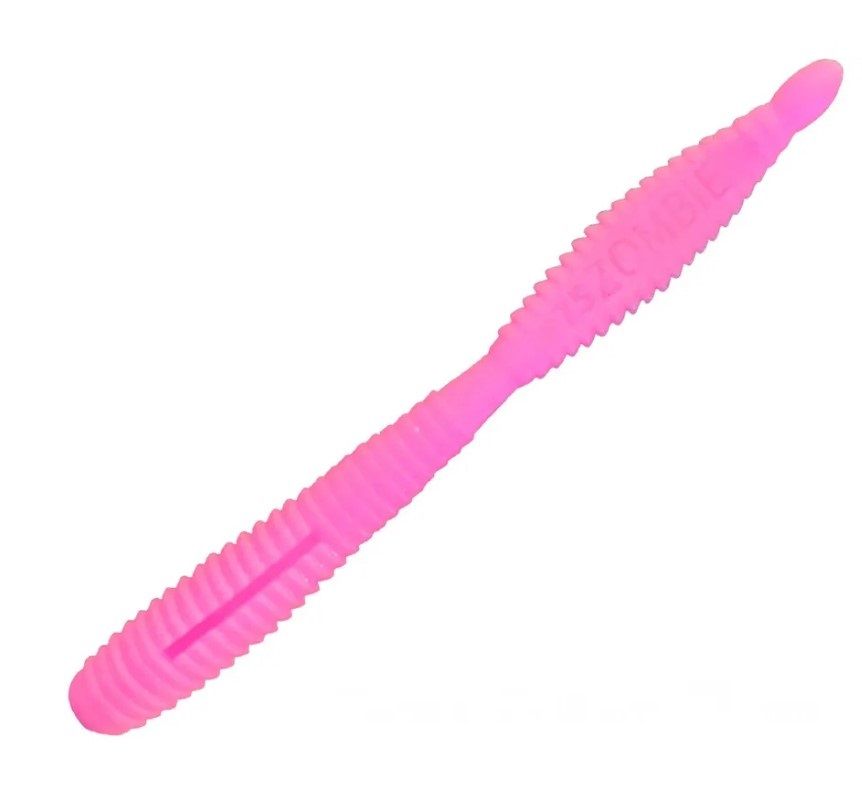 Силиконовая приманка Zombie Z-Worm (Зомби червь) 75 mm, 10шт, сыр, Pink (розовый)