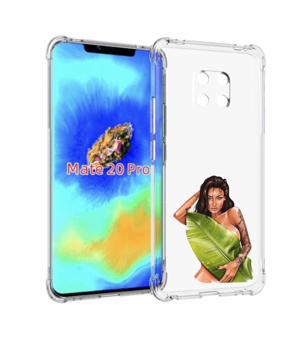 

Чехол MyPads девушка-модель-с-большим-листом женский для Huawei Mate 20 Pro., Прозрачный, Tocco