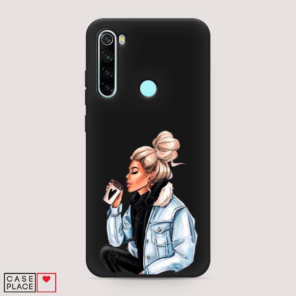 фото Матовый силиконовый чехол "cute girl" на xiaomi redmi note 8 awog