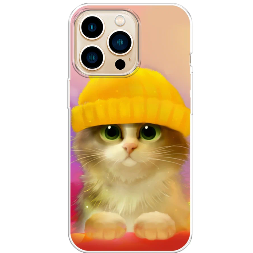 

Чехол Awog на Apple iPhone 14 Pro Max / Айфон 14 Pro Max "Котенок в желтой шапке", Желтый;розовый;бежевый, 15050-2
