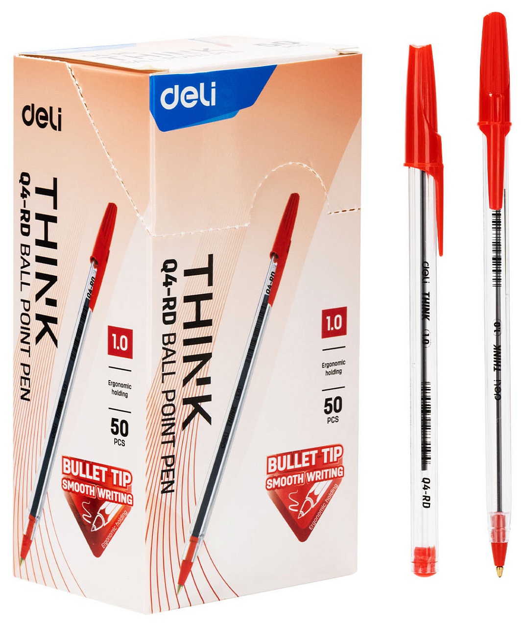 

Ручка шариков. Deli Think EQ4-RD d=1мм красн. черн. (50 шт в упаковке) 6975239283194