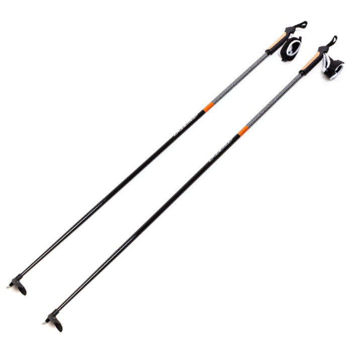 Лыжные палки YOKO Hybrid Карбон 30%+Стекло 70% черный оранжевый 125