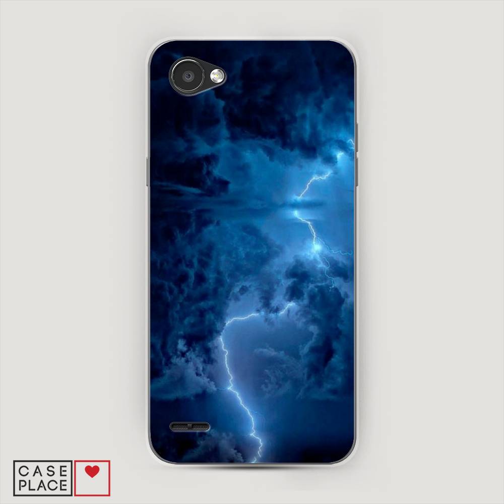 

Чехол Awog на LG Q6 "Молния", Синий, 83150-4