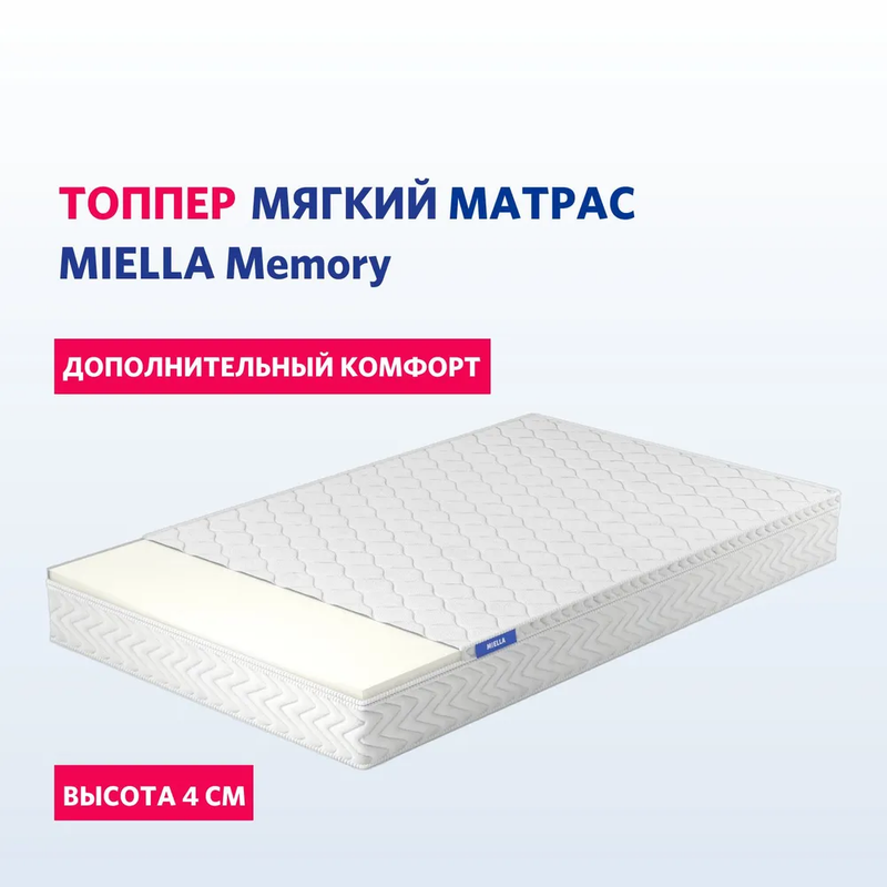 Детский топпер Miella Memory с эффектом памяти, мягкий, 60х140 см