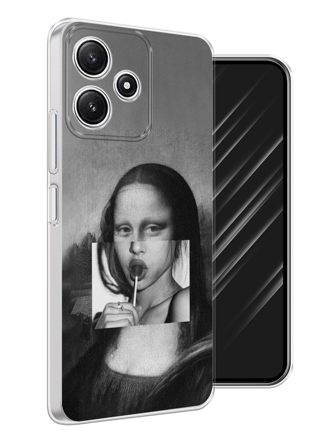 

Чехол Awog на Xiaomi Redmi 12 5G "Mona Lisa sucking lollipop", Серый, 319750-1