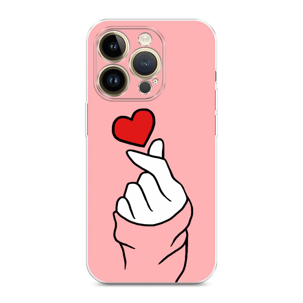 

Силиконовый чехол "Милое сердечко" для Apple iPhone 14 Pro Max, Розовый, 15050-7