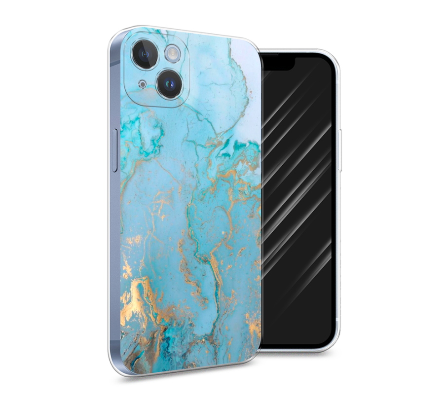 

Чехол Awog на Apple iPhone 14 Pro Max / Айфон 14 Pro Max "Голубой мрамор рисунок", Разноцветный, 15050-3