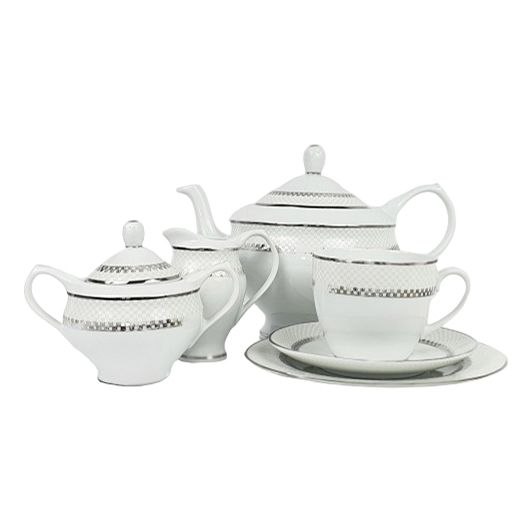 Чайный сервиз Porcelana Bogucice Dama Platin 6 персон 15 предметов