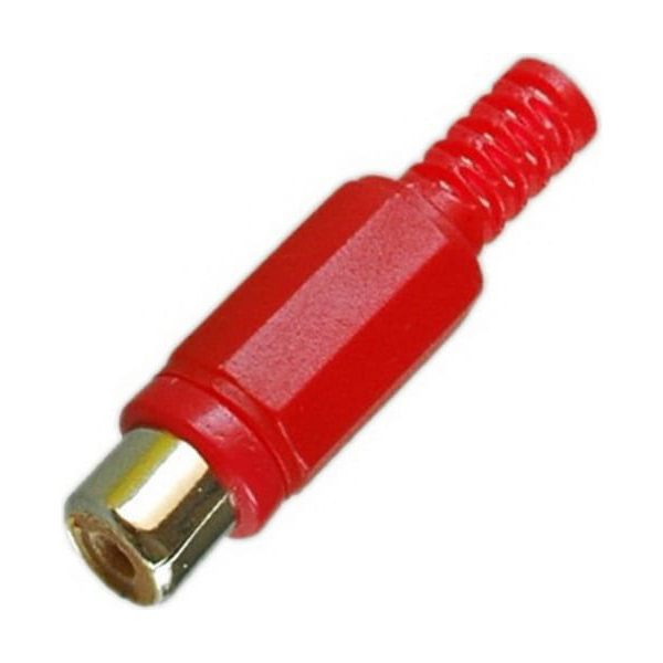 Разъем RCA гнездо Pro Legend пластик на кабель, красный, PL2154