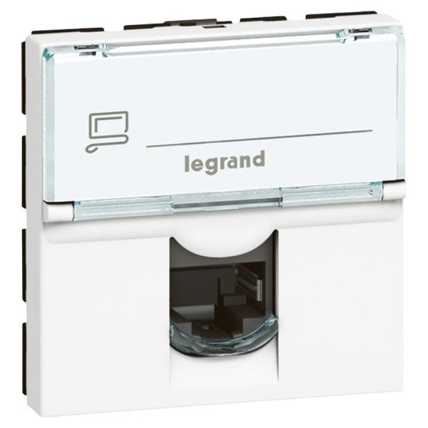 фото Legrand розетка компьютерная 1-м сп mosaic 2мод. rj45 utp 6 leg 076564