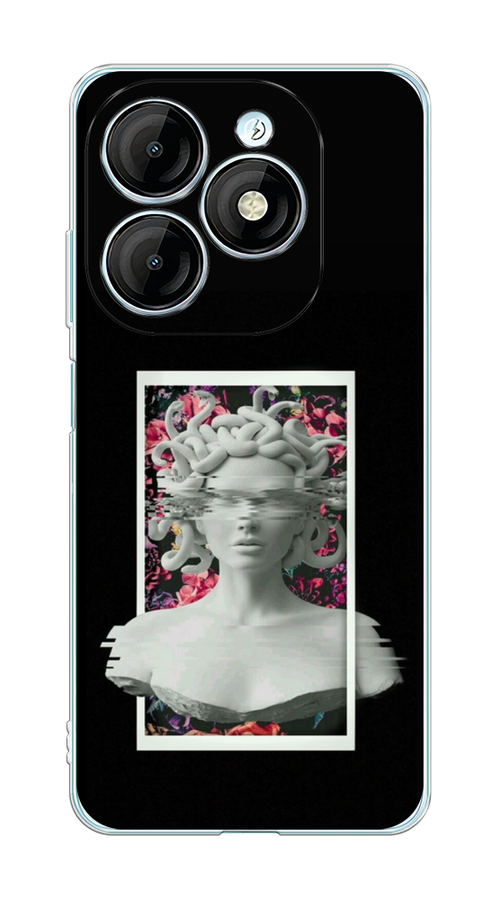 

Чехол на Itel P55 "Web Punk Медуза Горгона", Черный;серый, 3201850-1