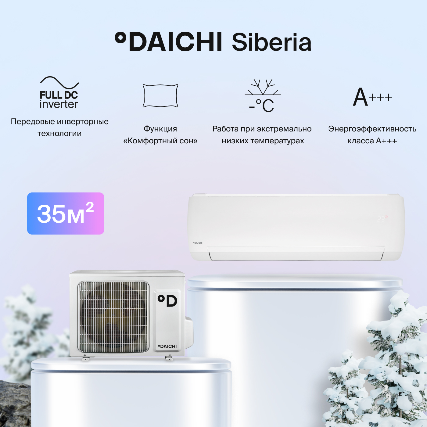 Сплит-система Daichi SIB35AVQS1R/SIB35FVS1R сплит система daichi a25avq2 a25fv2 unl облачный кондиционер