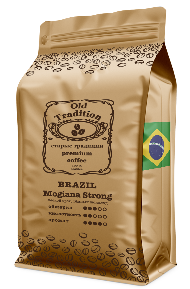 Кофе в зернах Old Tradition Бразилия Моджиана Стронг 100 % Арабика, 250 г