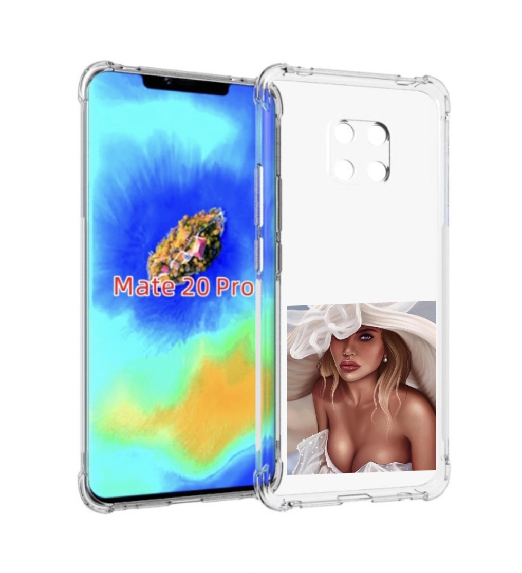 Чехол MyPads девушка-в-белой-шляпе женский для Huawei Mate 20 Pro/Mate 20 RS 6.39