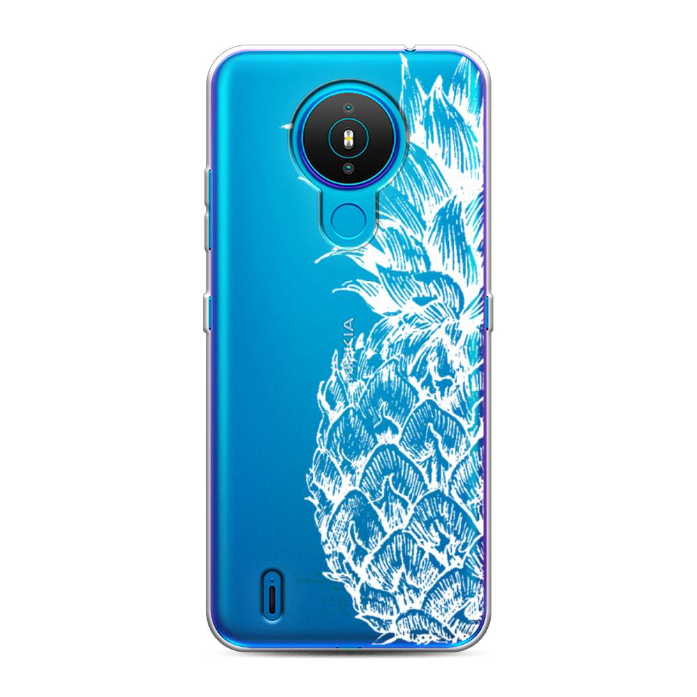

Чехол Awog на Nokia 1.4 / Нокиа 1.4 "Ананас графика белая", Белый, 124550-10
