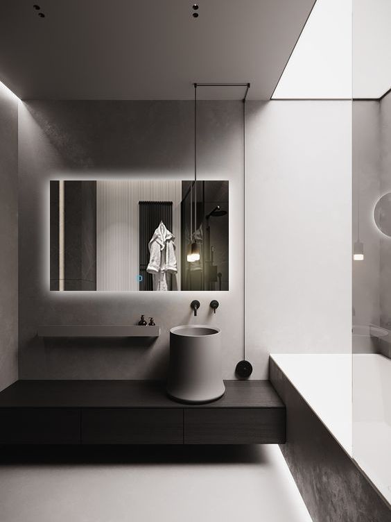 Зеркало для ванной Qwerty 100*120 горизонтальное с нейтральной LED-подсветкой зеркало настенное kz 13 косметическое подсветка 14 диодов 3хааа вращение на 360 7090420