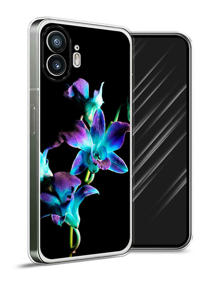 

Чехол Awog на Nothing Phone (2) "Синий цветок на черном", Черный;голубой;синий, 3300250-1