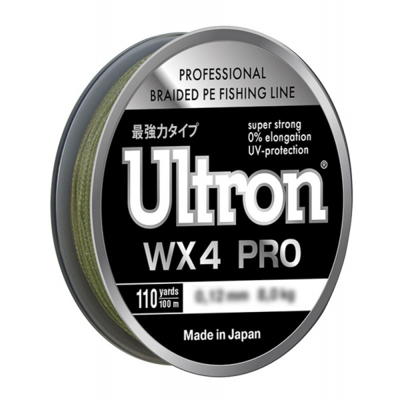 Плетеный шнур ULTRON WX4 Pro 0.21 мм, 15,0 кг, 100м, хаки